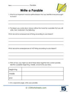 Parable Worksheets - 15 Worksheets.com