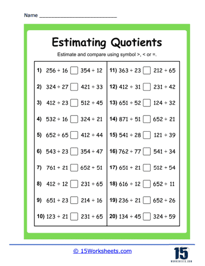 Comparing Quotients