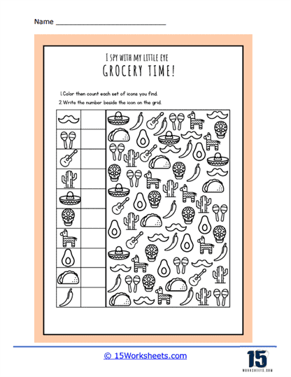 Grocery Time Worksheet