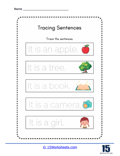 Sentence Trace Worksheet
