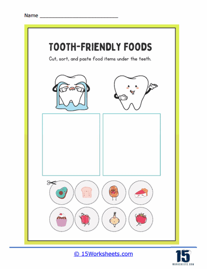 Tooth Friendly Foods Worksheet