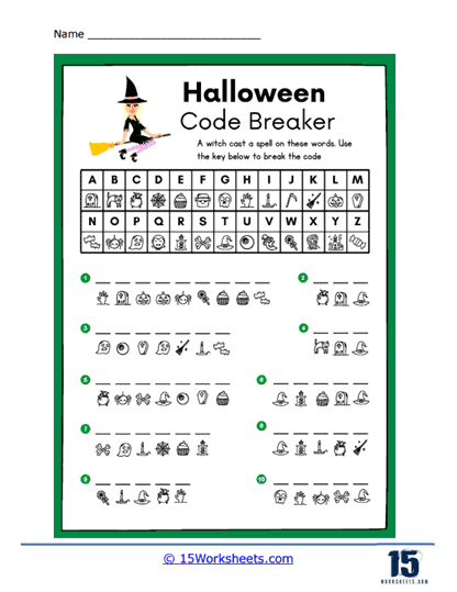 Halloween Codes Worksheet