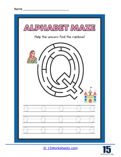 Letter Q Maze Worksheet