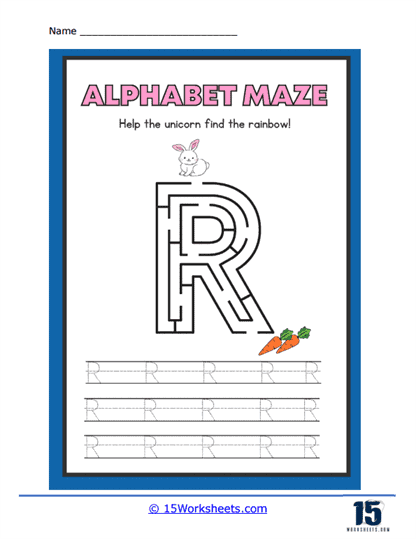 Letter R Maze Worksheet
