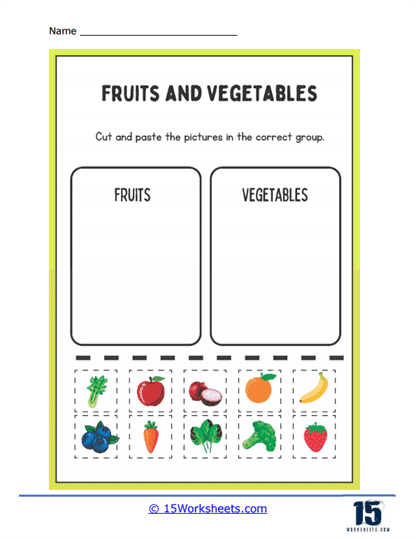 Fruit or Vegetable Worksheet