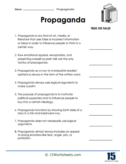 Propaganda Worksheets