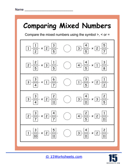 Comparing Products Worksheet