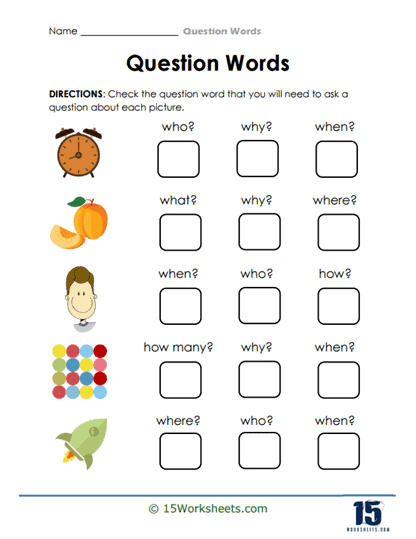 Question Words Worksheets