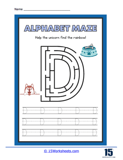 Letter D Maze Worksheet