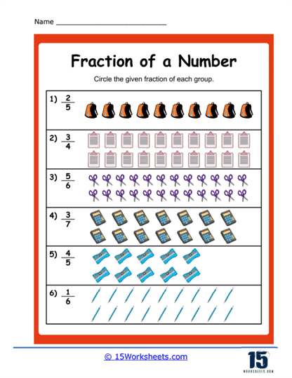 Fraction of a Group Worksheet