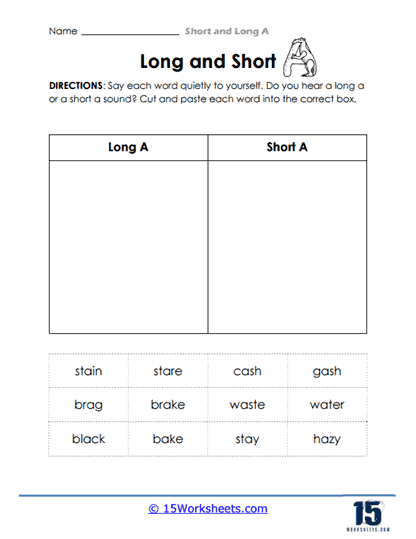 Short and Long A Worksheets - 15 Worksheets.com