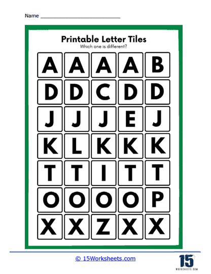 Letter Tiles Worksheet