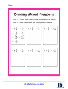 Dividing Mixed Numbers Worksheets - 15 Worksheets.com