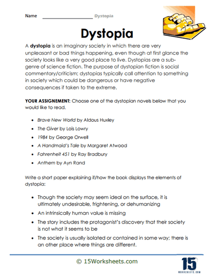 Dystopia Worksheets