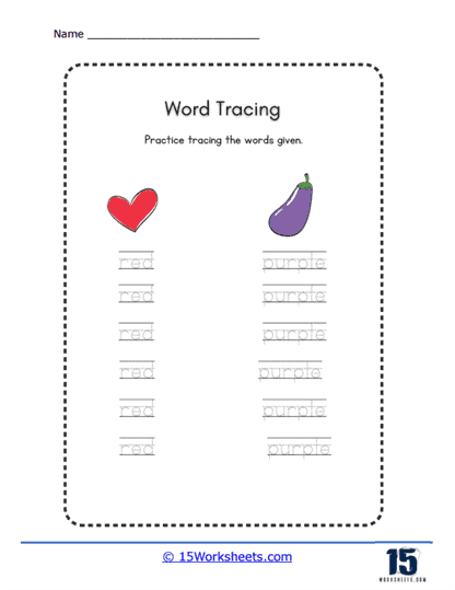 Red and Purple Worksheet
