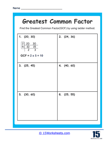 highest common factors of 45 and 60