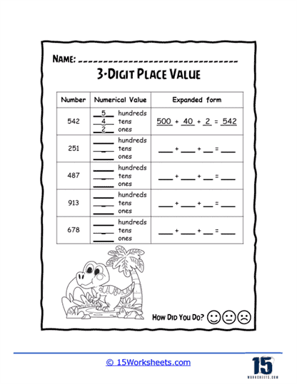 Numbers and Expansion Worksheet
