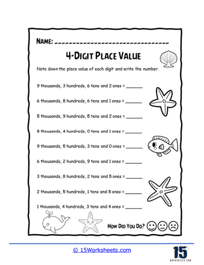 4-Digit Values Worksheet