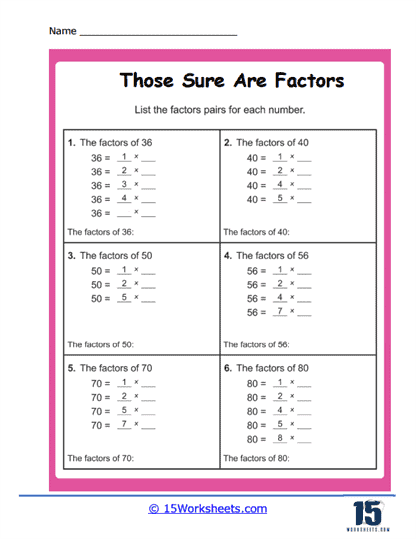 Factors or Multiples