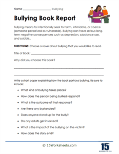 Bullying Worksheets - 15 Worksheets.com