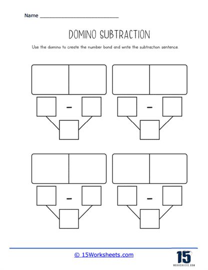 Domino Subtraction Template Worksheet