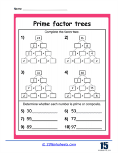 Factor Tree Worksheets - 15 Worksheets.com