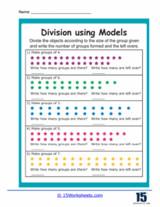 Division Using Models Worksheets - 15 Worksheets.com