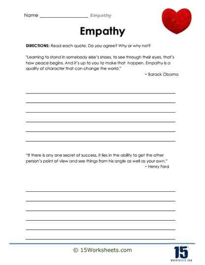 Empathy Worksheets - 15 Worksheets.com