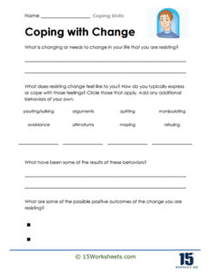 Coping Skills Worksheets - 15 Worksheets.com