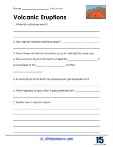 Volcanoes Worksheets - 15 Worksheets.com