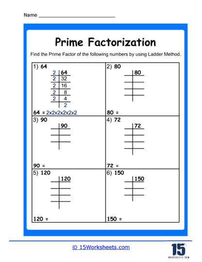Prime Factorization Worksheets - 15 Worksheets.com
