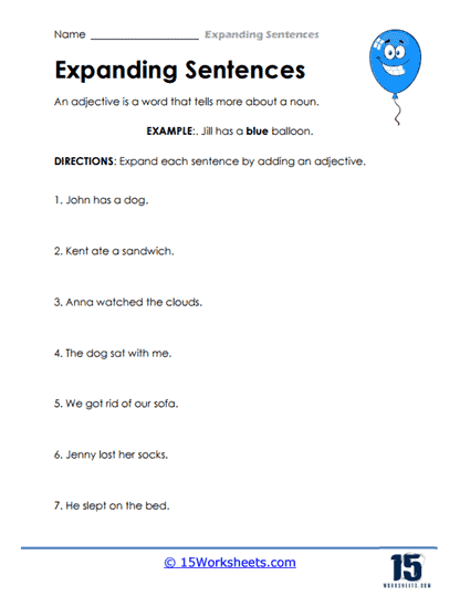 Expanding Sentences #2