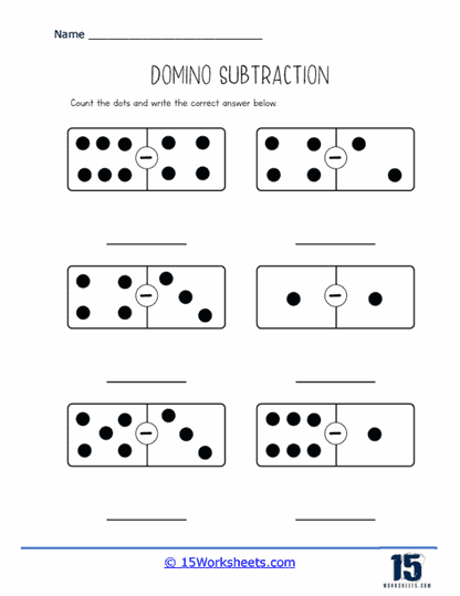 Vertical Domino Differences Worksheet