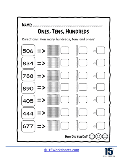 math worksheets for grade 2 hundreds tens ones