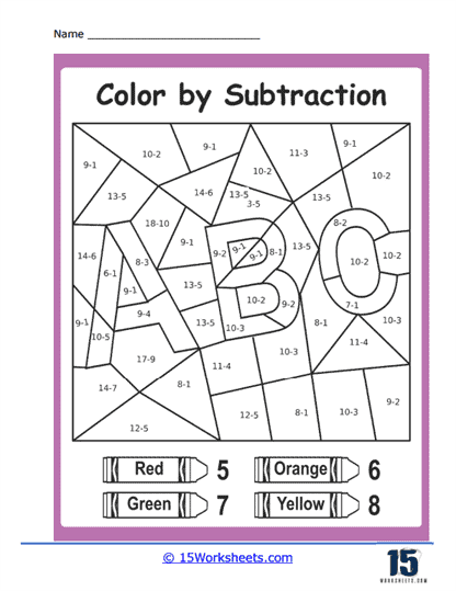 Subtract First 3 Letters Worksheet