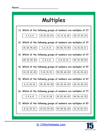 Groups of Numbers