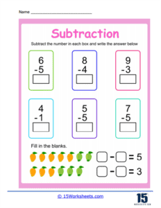 Subtract Within 10 Worksheets - 15 Worksheets.com