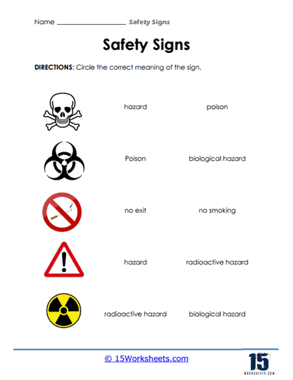 warning signs and symbols in school