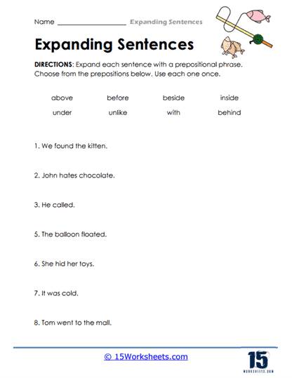 Expanding Sentences #6