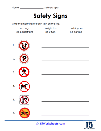 Safety Signs Worksheets - 15 Worksheets.com