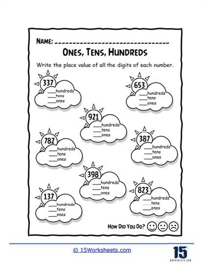 Sun To Clouds Worksheet