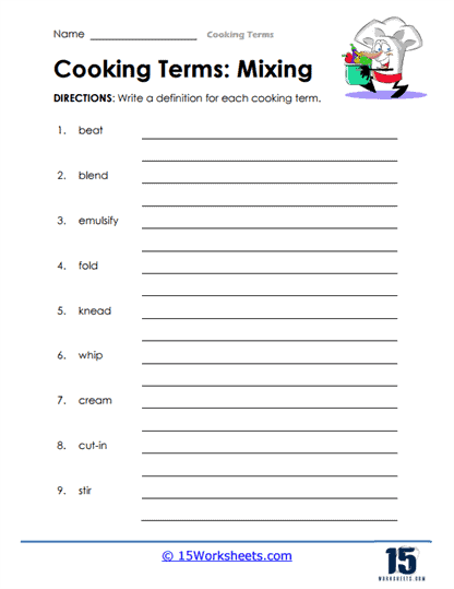 Cooking Terms #8