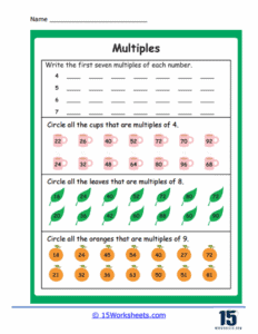 Multiples Worksheets | Patterns in Factors - 15 Worksheets.com