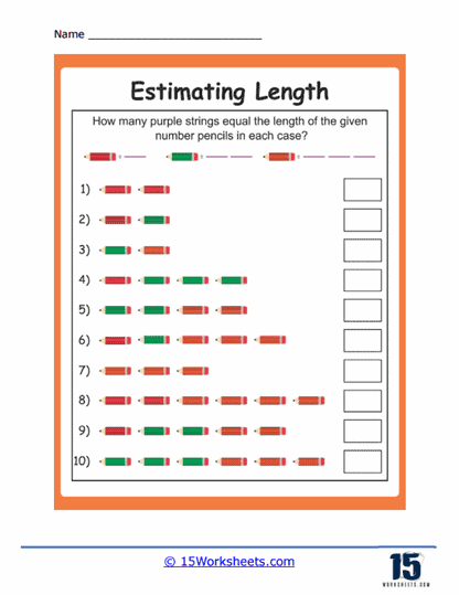 Purple String Lengths Worksheet