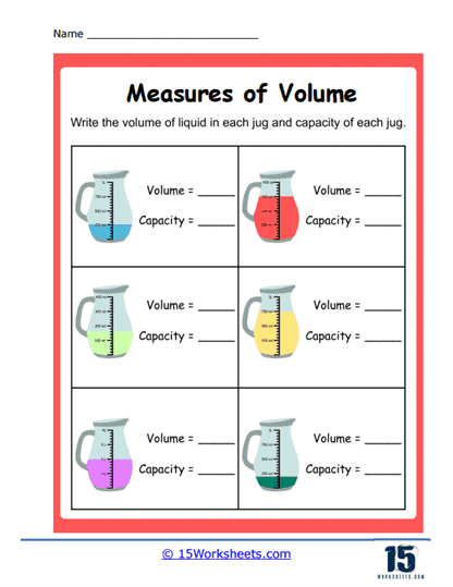 Volume and Capacity Worksheet