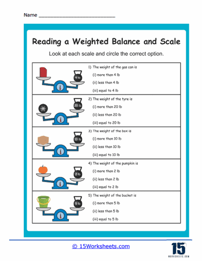 Weighted Sentences Worksheet