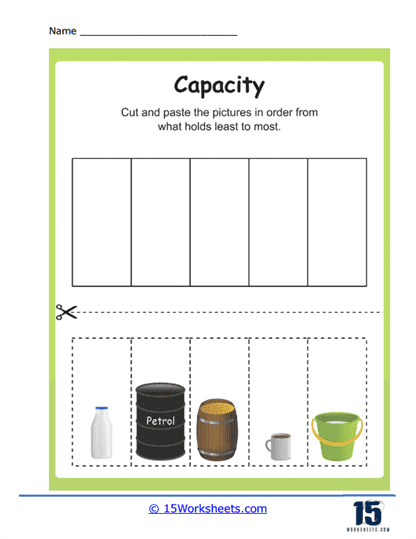 Cut and Paste Capacity Worksheet