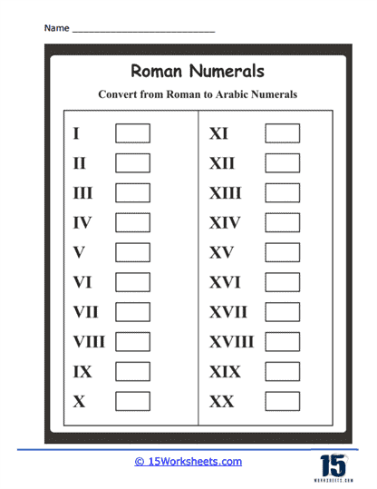 Roman Numerals Worksheets 15 Worksheets Roman Numerals Worksheets 15 Worksheets