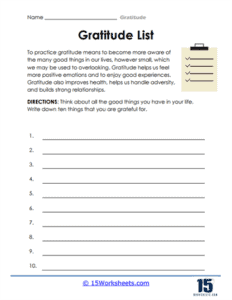 Gratitude Worksheets - 15 Worksheets.com