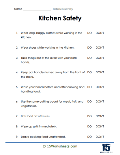 Kitchen Safety Worksheets 15 Worksheets Kitchen Safety Worksheets 15 Worksheets